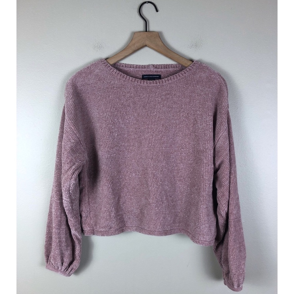 American Eagle Oversized Crop Chenille Sweater XS